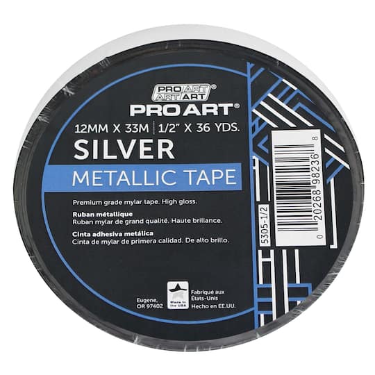Pro Art&#xAE; Metallic Silver Tape, 1/2&#x22; x 36yd.